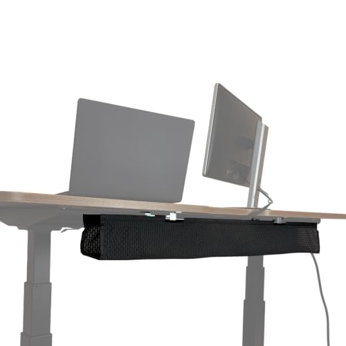 Uprite Ergo/Perfect Posture - Mesh Cable Organizer – Under Desk Cable Management with Adjustable Straps, Flexible Mesh, Easy-Access Design, & Standing Desk Compatible – 37.4” (Black) - color: Black