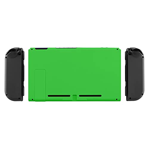 eXtremeRate Soft Touch Grip Green Console Back Plate DIY Replacement Housing Shell Case for Nintendo Switch Console with Kickstand – JoyCon Shell NOT Included - color: Green
