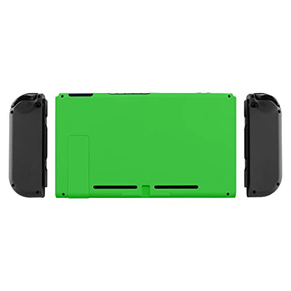 eXtremeRate Soft Touch Grip Green Console Back Plate DIY Replacement Housing Shell Case for Nintendo Switch Console with Kickstand – JoyCon Shell NOT Included - color: Green