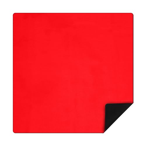 Buryeah Mahjong Mat Large Non Slip Neoprene Rubber Table Mat Noise Reduction Dominoes Poker Card Board Games Playmat Gaming Table Cover for Camp Game Night Indoor Outdoor(Red,40 x 40 Inch) - color: Red, size: 40 x 40 Inch