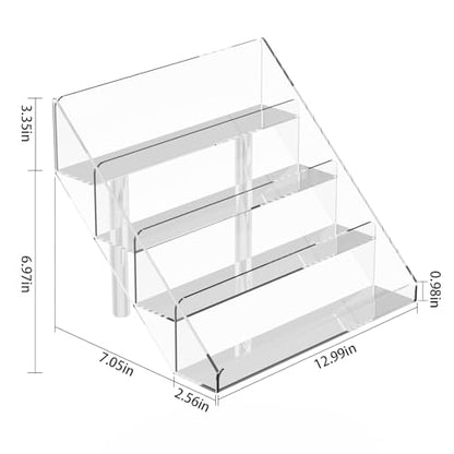 PecMuikee Greeting Card Display, 4 Tiers Clear Acrylic Sticker Display Stand for Vendors Retail, Display Photo Stand for Counter Tabletop Display Supplies, 1 Set - color: 1 Set