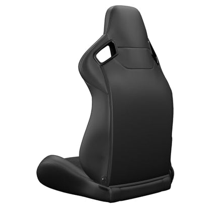 2 Pcs Adjustable Universal Racing Seats with Double Sliders, Reclinable Bucket Seats Suede, 1 Pair of Sport Seats for Vehicles (Black-T) - color: Black-T