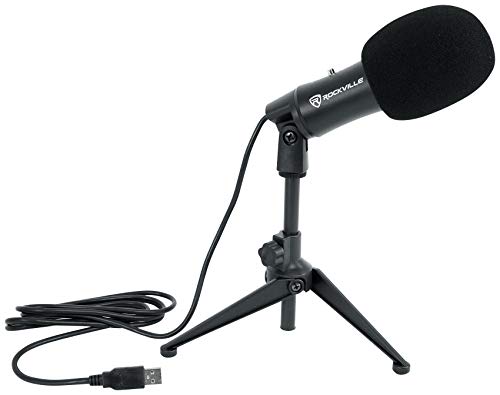 Rockville Z-Stream USB Condenser Computer Microphone for YouTube/Zoom | Podcasting/Streaming/Gaming, Includes Stand and Windscreen, Plug and Play, Mac/Windows, Omni-Directional