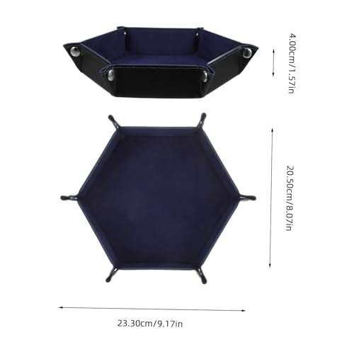 VANZACK Tabletop PU Dice Tray Foldable Dice Storage Box for Table Games Elegant Design with Snaps PU Material Multi Functional Organizer and More