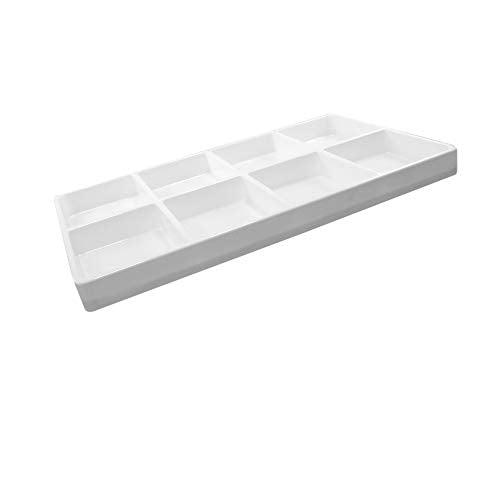 Heavy Duty Beach-Stone White Plastic 8 Compartment Tray - for Storage/Organization/Display/Sales/Stacking/Sorting