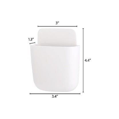 Tecbeauty 8 Pcs Remote Control Holder Self Adhesive Wall mounted Storage Box Phone Charging Pen Holder Organizer for Home Office School - style: 8pcs small remote control holder