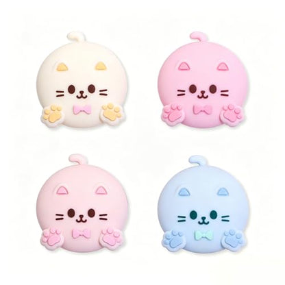 Switch Thumb Grips Caps, 4 PCS Cute Kawaii Kitty 3D Silicone Analog Thumbstick Button Cover Compatible with Nintendo Switch Lite/OLED Joystick Caps, 4 Color Cat - color: 4 Color Cat