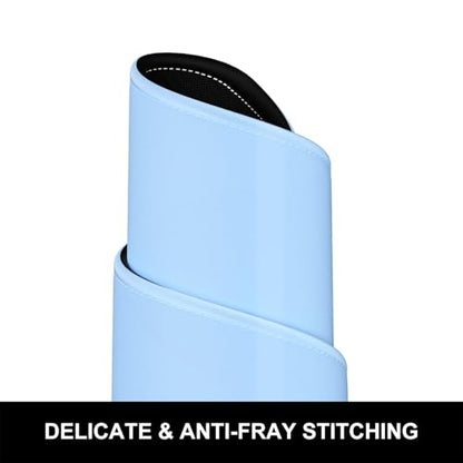 Hsurbtra Desk Pad, 23.6" x 13.8" Premium-Textured Desk Mat, Stitched Edge Anti-Slip Waterproof Rubber Mouse Pad, M Extended Computer Mat for Office Gaming Laptop Keyboard Sky Blue - color: Sky Blue, size: M Deskpad (23.6" x 13.8")
