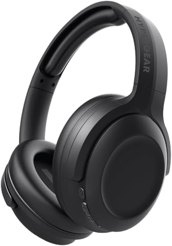 HyperGear Foldable Over-Ear Headphones - Wireless Bluetooth Headphones with Active Noise Cancelling, HD Audio, 40mm Drivers, and Deep Bass, Black - color: Black