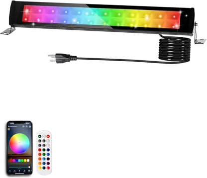 50W 2.4G Remote Control RGB Wall Washer Light, 3000K Warm Light, RGB Light bar with Remote Control & APP Control, for Birthday Party, Garden Lighting, Wall Display, Hotel, Building - size: 50W RGB&3000K*1