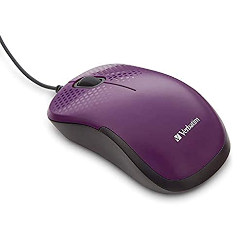 Verbatim Silent Corded Optical Mouse – Purple - color: Purple