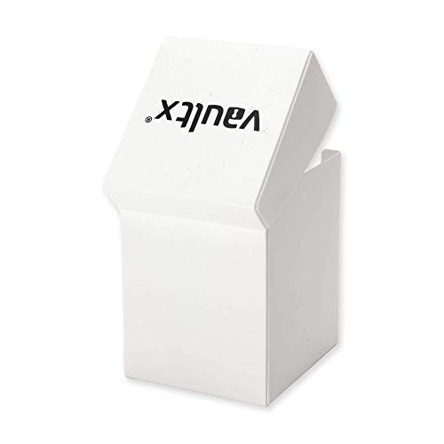 Vault X Large Standard Deck Box with 150 Black Sleeves, fits 100+ Sleeved Trading Cards (White) - color: White