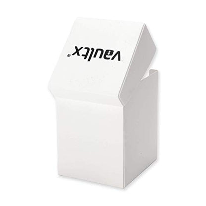 Vault X Large Standard Deck Box with 150 Black Sleeves, fits 100+ Sleeved Trading Cards (White) - color: White