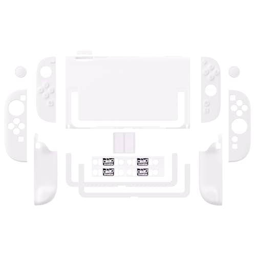 PlayVital Protective Case for Nintendo Switch 2 - Cute Dockable Hard Case Shell for Switch 2 with Thumb Grip & Sticker & Button Caps, Anti-Scratch & Shockproof Cover Skin - White - color: White