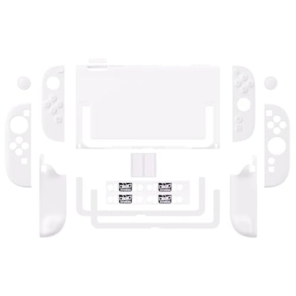 PlayVital Protective Case for Nintendo Switch 2 - Cute Dockable Hard Case Shell for Switch 2 with Thumb Grip & Sticker & Button Caps, Anti-Scratch & Shockproof Cover Skin - White - color: White