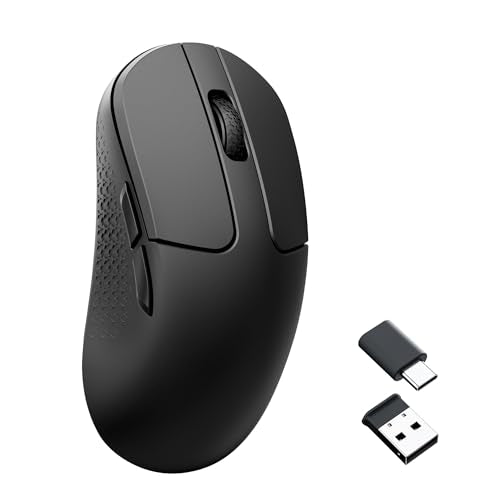 Keychron M3 Mini Wireless Optical Mouse, Bluetooth 5.1/2.4 GHz/Wired Gaming Mouse, Programmable PixArt 3311 Sensor with up to 26,000 DPI/ 650 IPS, Lightweight Ergonomic for Windows Mac Linux - Black - color: Black, style: PixArt 3311 (1K Polling Rate)