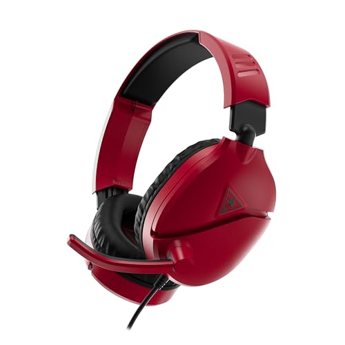 Turtle Beach Recon 70 Wired Multiplatform Gaming Headset for PS5, PC, Xbox | PlayStation, PS4, Xbox Series X|S, Xbox One, Mobile, Flip-to-Mute Mic, 40mm Speakers, Lightweight, Soft Earpads, Midnight Red - color: Midnight Red
