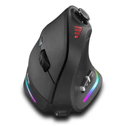 JOMAA Triple Mode Wireless Gaming Mouse - 24000 CPI, Bluetooth 5.0, 2.4GHz, Wired RGB Ergonomic Mouse with 12 Programmable Buttons for laptops, Desktop Computers, Tablets