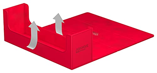 Ultimate Guard Arkhive 400+, Deck Case for 400 Double-Sleeved TCG Cards, Red, Compatible with Boulders, Magnetic Closure & Microfiber Inner Lining - color: Red, size: 400+