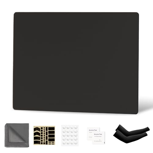 Glass Gaming Mouse Pad, Hard Mousepad for Gaming, 15.7” x 11.8” Ultra-Smooth Micro-Etched Surface Mousepad, Improved Precision & Speed, Anti-Slip Base, Black - color: Black, size: 15.7L x 11.8W inches
