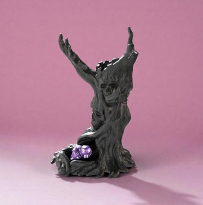 Darkwood Dice Tower for DND, Haunted Tree Skull Dice Tower with Tray, Dark Fantasy Dice Tower for Tabletop RPG Games, Dungeon Master Gift, Dungeons & Dragons Accessories (Obsidian Black)