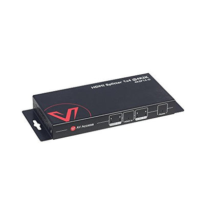 4K HDMI Splitter 1 in 4 Out 1080p 3D, PCM7.1, Dolby TrueHD, DTS-HD Master Audio, Auto EDID, Threaded Power Supply, with Built-in ESD Protection (One Input Four Output) AV Access HDMI Distributor 1x4