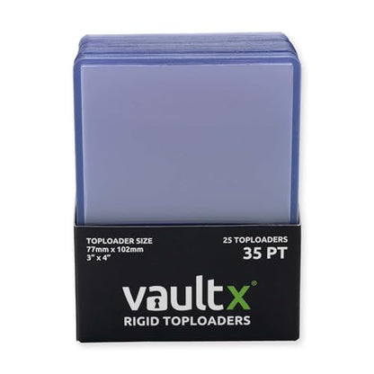 Vault X 35pt Toploaders (25 Pack) 3" x 4" Rigid Card Holders for TCG | Protects & displays cards, 35pt rigid. Seamless, crystal-clear 3" x 4" toploaders. 25-pack for sports cards & collectors. - size: 25 Pack, style: 35pt