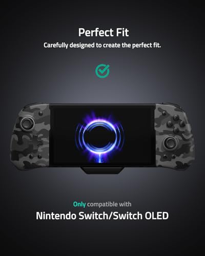 FUNLAB Switch Handheld Controller for Nintendo/OLED Joycons Customizable Switch Controller, Luminous Ergonomic Controls Camo, Switch Joypad Replacement with Adjustable Color, Turbo, Mapping - color: Camo Black
