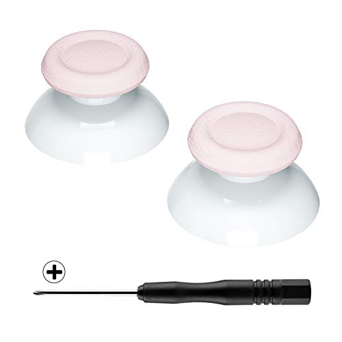 eXtremeRate Cherry Blossoms Pink & White Dual-Color Replacement 3D Joystick Thumbsticks for PS5 Controller, Analog Thumb Sticks with Screwdriver for PS4 Slim Pro Controller - color: Cherry Blossoms Pink White