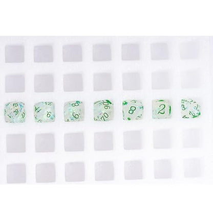 7PCS DND Dice Set,Transparent Sharp Edge Dice Set D&D RPG Polyhedral Die,for Dungeons and Dragons TTRPG Games Roleplaying Games,with Gift Box(Green) - color: Galaxy Green