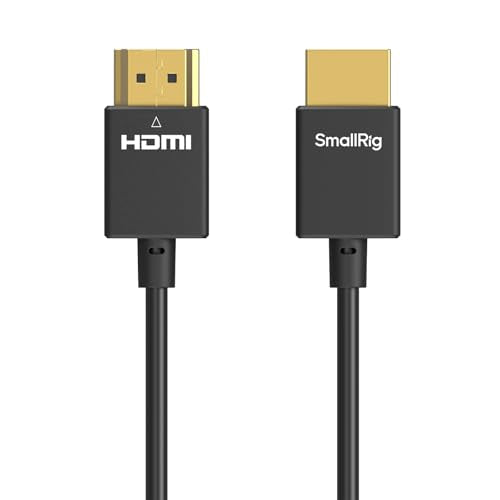 SMALLRIG Ultra Thin HDMI 2.0 Cable 100cm / 3.28Ft (A to A), 4K Super Flexible Slim Cord/Cable, High Speed Supports 3D, 4K@60Hz, Ethernet, ARC Type-A Male to Male for Camera, Monitor, Gimbal - 4794 - size: 100CM(A to A)