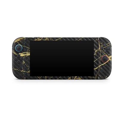 Carbon Fiber Gaming Skin Compatible with Nintendo Switch 2 Console Only - Black Gold Marble - Premium 3M Vinyl Protective Wrap Decal Cover - Easy to Apply | Crafted in The USA by MightySkins - color: Black Gold Marble, size: Switch 2 Console Skin Only, st