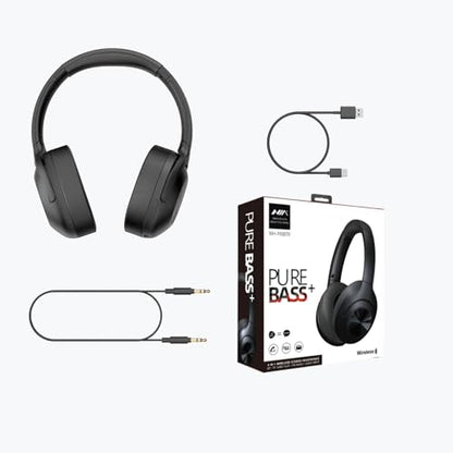 FM Radio Over Ear Headphones, Micro SD Card 30 Hrs Playtime Wireless and Wired Headphones with Deep Bass, Foldable Lightweight Headset with Built-in Microphone for Travel, Home Office