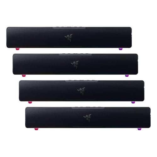Razer Leviathan V2 X PC Soundbar with Full-Range Drivers-Compact Design-Chroma RGB-USB Type C Power and Audio Delivery-Bluetooth 5.0-for PC,Laptop,Smartphones,Tablets&Nintendo Switch,(Pack of 4) - color: Black, size: Leviathan V2 X (Pack of 4)
