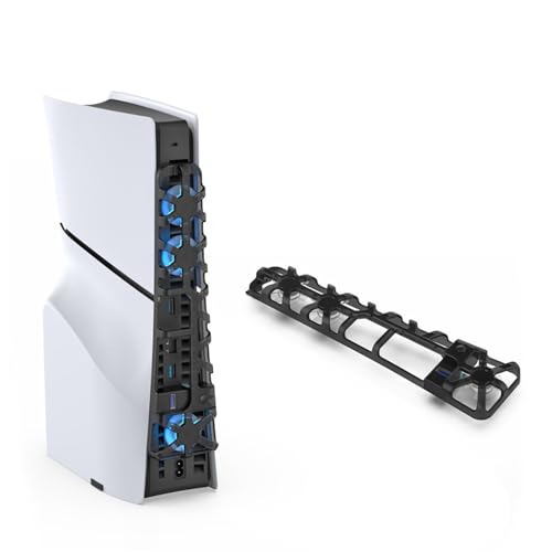 Heat Sink Horizontal Cooling Fan Cooling Fan Stand for Game Console Efficient Heat Dissipation Silent Three-Gear Adjustment Ps5 Slim Accessories Black