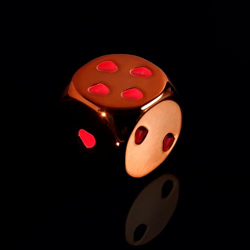 16mm Orange Metal Dice Set - 5-Piece Solid Iron Dice with Case, 6-Sided Metal Dice for Board Games, Poker Parties, Tabletop RPG, Geek Gifts - color: Orange