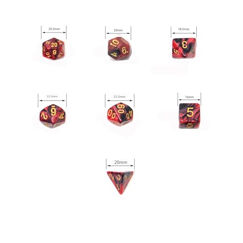 SmartDealsPro 5 x 7-Die Double-Colors Polyhedral Dice Sets with Pouches for D&D DND RPG MTG Dungeon and Dragons Table Board Roll Playing Games D4 D6 D8 D10 D% D12 D20 - color: 5-color Sets