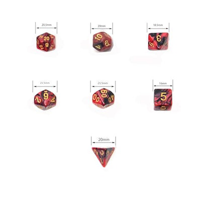SmartDealsPro 5 x 7-Die Double-Colors Polyhedral Dice Sets with Pouches for D&D DND RPG MTG Dungeon and Dragons Table Board Roll Playing Games D4 D6 D8 D10 D% D12 D20 - color: 5-color Sets