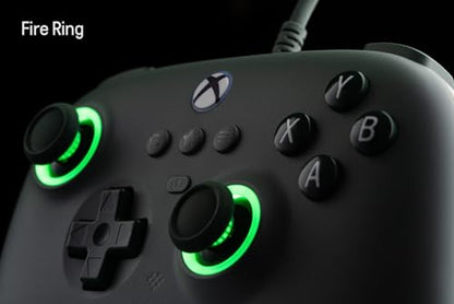 8Bitdo Ultimate C Wired Controller with RGB Lighting Fire Ring - Dark Green | Officially Licensed, Hall Effect Joysticks, Hall Trigger, 3.5mm Audio Jack, for Xbox Series X|S, Xbox One, Windows 10/11 - color: Dark Green