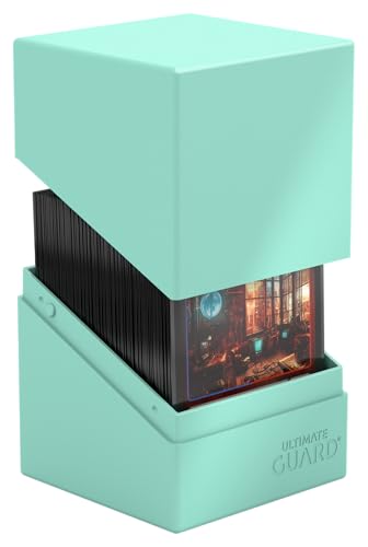 Ultimate Guard Boulder Solid 100+, Deck Case for 100 Double-Sleeved TCG Cards, Mint Green, Secure & Durable Storage for Trading Card Games, No Transparency - color: Mint Green
