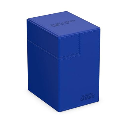 Ultimate Guard Flip'n'Tray 133+, Deck Case for 133 Double-Sleeved TCG Cards + Dice Tray, Blue, Independent Magnetic Closure & Microfiber Inner Lining - color: Blue, size: 133+