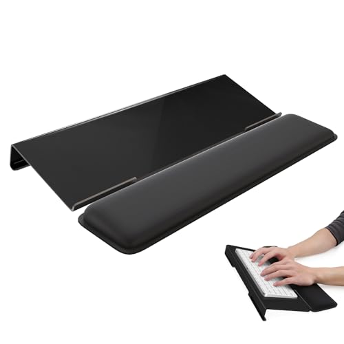 Laborio Computer Keyboard Wrist Rest, Keyboard Riser Stand for Desktop | Black, Ergonomic Acrylic Keyboard Holder, Non-slip Wrist Pad, Pain Relief for Typing, Multiple Colors - color: Black