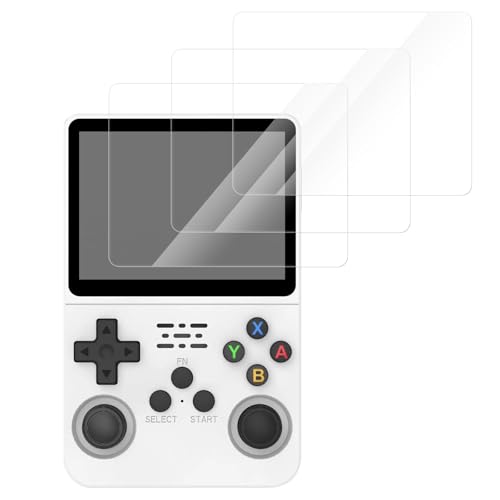 Screen Protectors Compatible with R36S/R35S/RGB20S 3.5", 3 Pack Replacement Tempered Glass Film 9H Hardness for Handheld Game Console, Anti-Fingerprint Films Anti-Glare