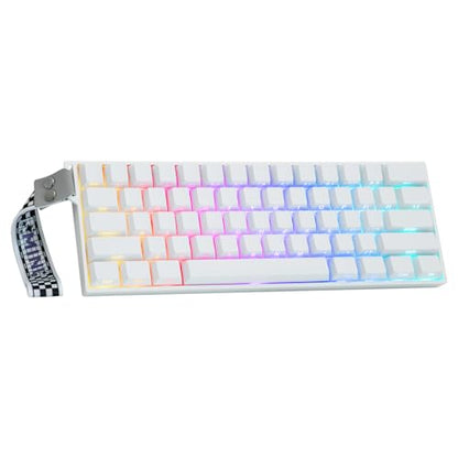 MechLands Aula Mini60 HE PRO Wireless Hall Effect Gaming Keyboard, 4000mAh | Magnetic Keyboard with 8K Polling, Fast Trigger, SOCD & DKS, Adjustable Actuation, RGB Backlit, Sound Dampening (White) - color: White