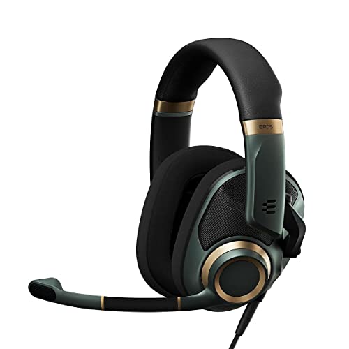 EPOS H6Pro Open Acoustic Gaming with Mic – Immersive Sound, Lightweight Comfort, and Durable Design – Works with Xbox, PS4/PS5 & PC/Windows – Green | Open-Back Soundstage, Detachable Lift-to-Mute Mic, Wired Pc and Ps and Xbox and Switch, 309 G, Includes P