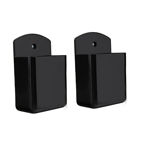 Pack of 2 Self Adhesive TV Air Conditioner Remote Control Holder Wall Mount Storage Box Organizer - color: Black, size: 2 Pack