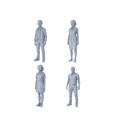 MRY-SFW 1/48 Character Miniature Set of 4 Scene Buildings Figure Collection