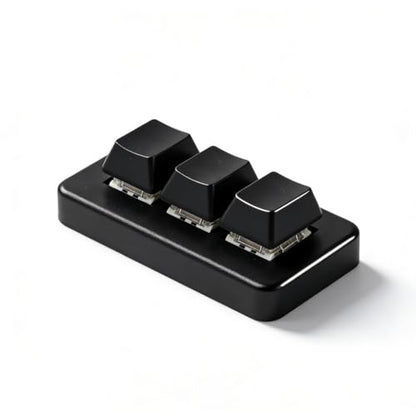 Mini 3 Button Control Keyboard, Programmable Macro Keypad with USB Cable, Custom Knob - Compact Design, Onboard Storage, Easy Setup for Gaming and Office