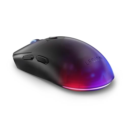 Lenovo Legion M410 Wireless RGB Gaming Mouse – 6 Button Palm Grip Mouse with 16,000 DPI, 53 Hour Rechargeable Battery, 2-Zone RGB Lighting, NVIDIA Reflex Compatible - color: Translucent, size: Medium | Right Handed, style: M410