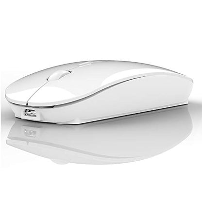PEIBO Bluetooth Wireless Mouse for Laptop mac MacBook ipad MacBook air MacBook pro pc Desktop Computer Windows Chromebook Notebook (White) - color: WHITE